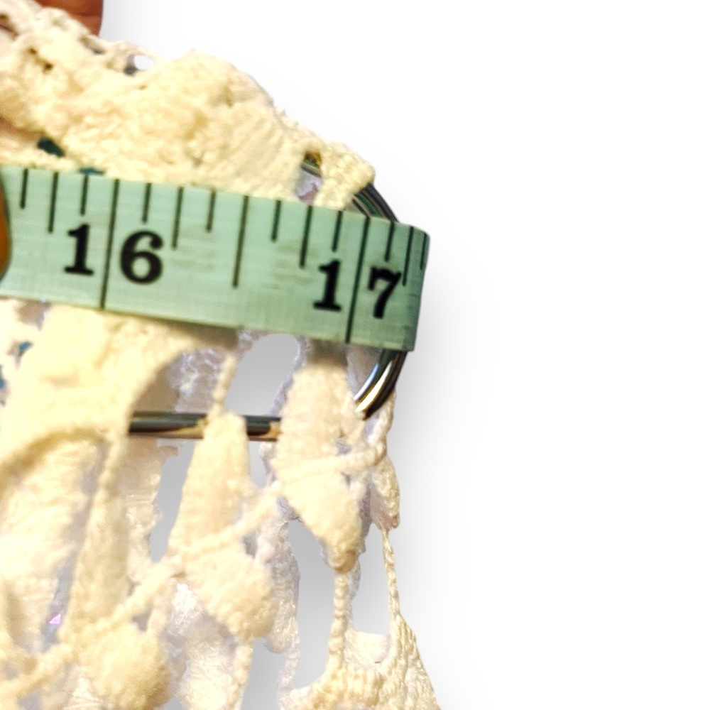 Aqua white pintelle top size small - Picture 5 of 10